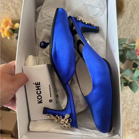 Koche women’s mules shoes Jeweled small heel a 40.0 USA Sz 10.0 - Picture 11 of 16